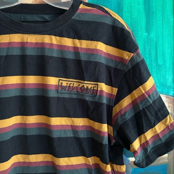 Zumiez Welcome Short Sleeve T Shirt Stripe T-Shirt Size XL - Picture 3 of 15